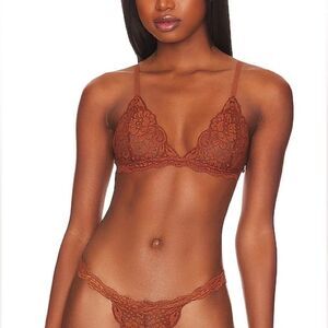 🆕WE ARE HAH Free People Chi Bralittle Bralette - Milk Chocolate Large